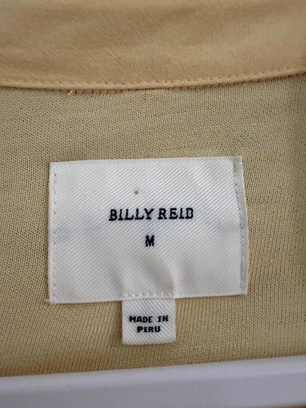 Billy Reid Men's Long-Sleeve Polo in Pale Yellow - Picture 2 of 5